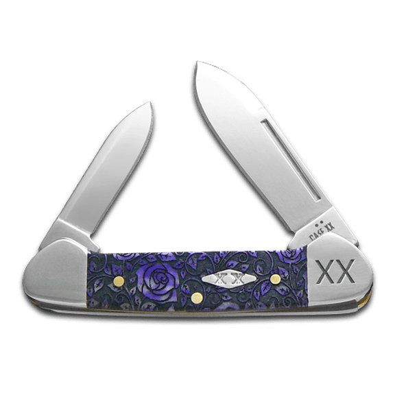 Case xx Knives Butterbean Roses Ultra Violet Bone Stainless Pocket Knife
