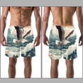 thumbnail image 3 of luoweisi Men's Beach Shorts Quick Dry Swim Trunks with Mesh Lining Seagull L, 3 of 5
