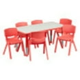 thumbnail image 3 of Flash Furniture Emmy Adjustable Classroom Activity Table for Kids with 6 Chairs, Red/Gray, 3 of 9