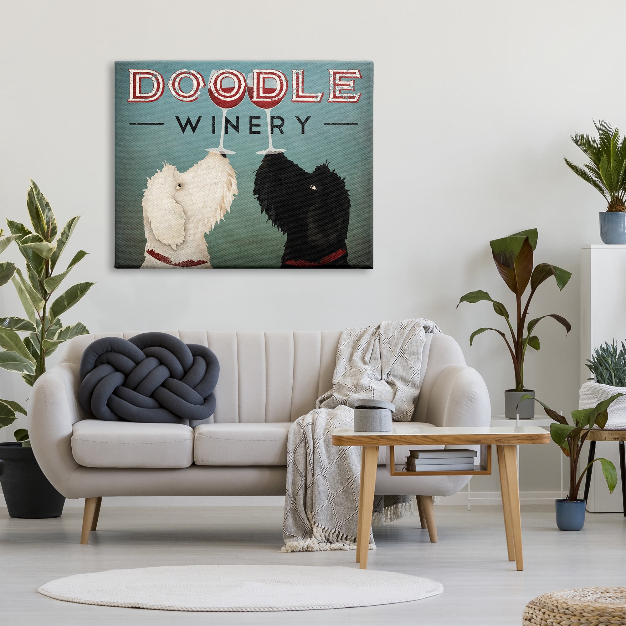 Stupell Industries Antique Winery Dogs Sign Graphic Art Gallery Wrapped Canvas Print Wall Art, Design by Ryan Fowler