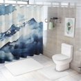 thumbnail image 7 of Creowell Mountain Snow Clouds Modern Waterproof Shower Curtain for Country Cottage & Farmhouse Bathroom Decor 100% Polyester Fiber Chic Design with Hooks 60x72, 7 of 7