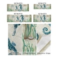 thumbnail image 3 of Kitchen Cafe Valance Curtain for Small Windows,Nautical Compass Seahorse Seaweed Rod Pocket Short Valances Marine Life on Retro Paper Window Treatment Panel for Living Room/Bedroom/Bathroom,42x12in, 3 of 9