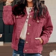 thumbnail image 5 of Yokua Women's Casual Lapel Loose Button Down Long Sleeve Corduroy Jacket with Pockets, 5 of 7