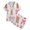 C329 White, variant on Curuila Infant Kids Girls Pajamas Set Short Sleeve Bowknot Print Lapel Button Down Pjs Tops With Shorts Soft Casual Homewear White Size 2-3 Years