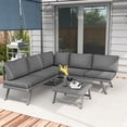 thumbnail image 2 of Outsunny Ensemble de Jardin d'Angle Extérieur, Mobilier Convertible 4 Pcs, Gris, 2 of 10