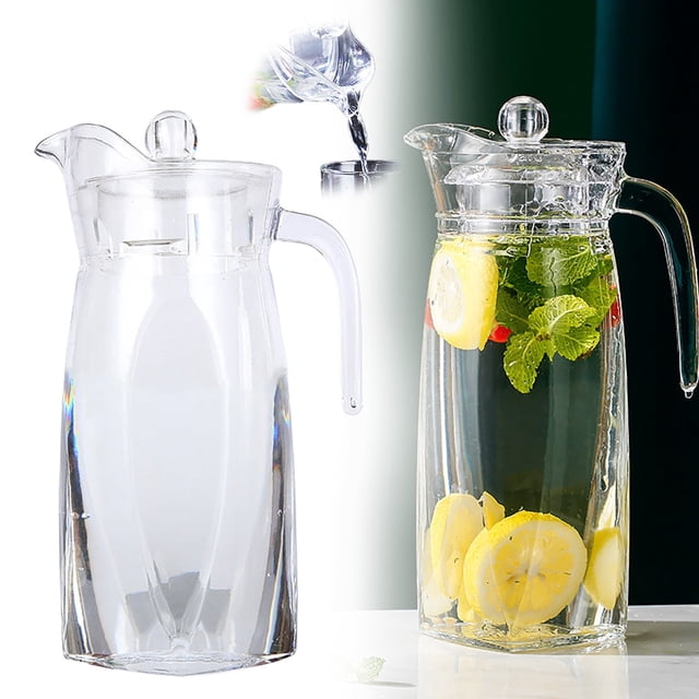 ¡Liquidación en TAKTUK! Jarra para bebidas frías y calientes, jarra para té helado, jarra para agua fría, jarra para leche con asa, para interior y exterior, con tapa, para café, zumo, color blanco.