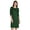 Dark Green, variant on Knee Length Plain Dress Long Sleeve Boat Neck Tshirt Dress For Women