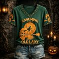 thumbnail image 2 of Women's Halloween Assuming I'm Just an Old Lady was Your First Mistake Witch Tee Funny Halloween Shirts for Women Halloween Witch Shirt Army Green XXL, 2 of 4