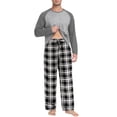 thumbnail image 2 of MINTREUS Men's Pajama Set Lightweight Sleepwear Long Sleeve Shirts and Bottoms Soft Comfy Pjs with Pockets, 2 of 7