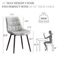 thumbnail image 3 of YOUNIKE Dining Chairs, Set of 2, Faux Leather Dining Chairs, Mid-Century Modern Upholstered Seat, No Armrests, No Wheels, Suitable for Family Living Rooms, Cafeterias, Gray, 3 of 7