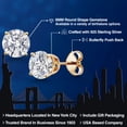 thumbnail image 2 of Gem Stone King 18K Yellow Gold Plated Silver Lab Grown Diamond Stud Earrings for Women | 1.48 Cttw | Gemstone April Birthstone | DEF Color | VVS-VS Clarity | Round 6MM, 2 of 6