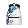 thumbnail image 1 of Disketp Blue Flying Butterflies Mochila Ligera Clásica con Múltiples Bolsillos, Mochila Casual para Hombre y Mujer, Ideal para Escuela, Trabajo y Viajes, 1 of 6