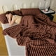 thumbnail image 5 of Xihbxyly Manta de Franela Suave y Acogedora, Cálida y Ligera, de Microfibra, con Diseño a Rayas para Sofá Cama, Comodidad Durante Todo El Año, Regalo Perfecto para La Familia, Disponible En Varios Co, 5 of 7