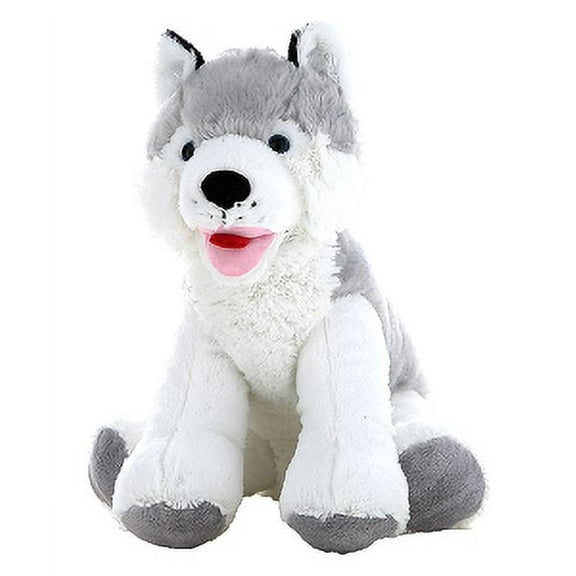 Plush Gear Snowshoe the Husky Stuffed Animal Toy with Pre-Recorded Realistic Dog Sound, 8 Inch Cuddly Plush Dog