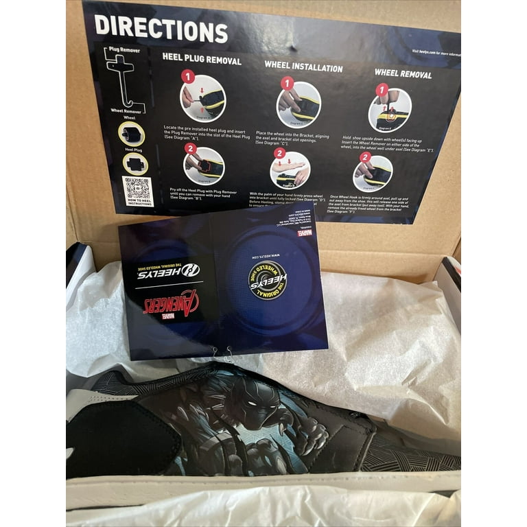 Heelys Voyager Avengers Black Panther Black/Silver Size Mens 10