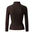 thumbnail image 3 of Chandail Côtelé pour Femmes Taille Unique Col Roulé Élégant Tricoté Manches Longues Ajusté Automne Hiver, 3 of 4
