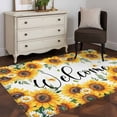thumbnail image 4 of Rectangle Area Rug 3x5ft,Yellow Sunflower Pastoral Daisy Washable Carpet Non-Slip Runner Accent Rugs Indoor Floor Mat for Bedroom Living Room Decor,Butterfly Welcome Quote, 4 of 9
