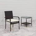 thumbnail image 3 of Outsunny 3 Piece Patio Furniture Set, PE Rattan Table w/ Stackable Chairs, 3 of 9