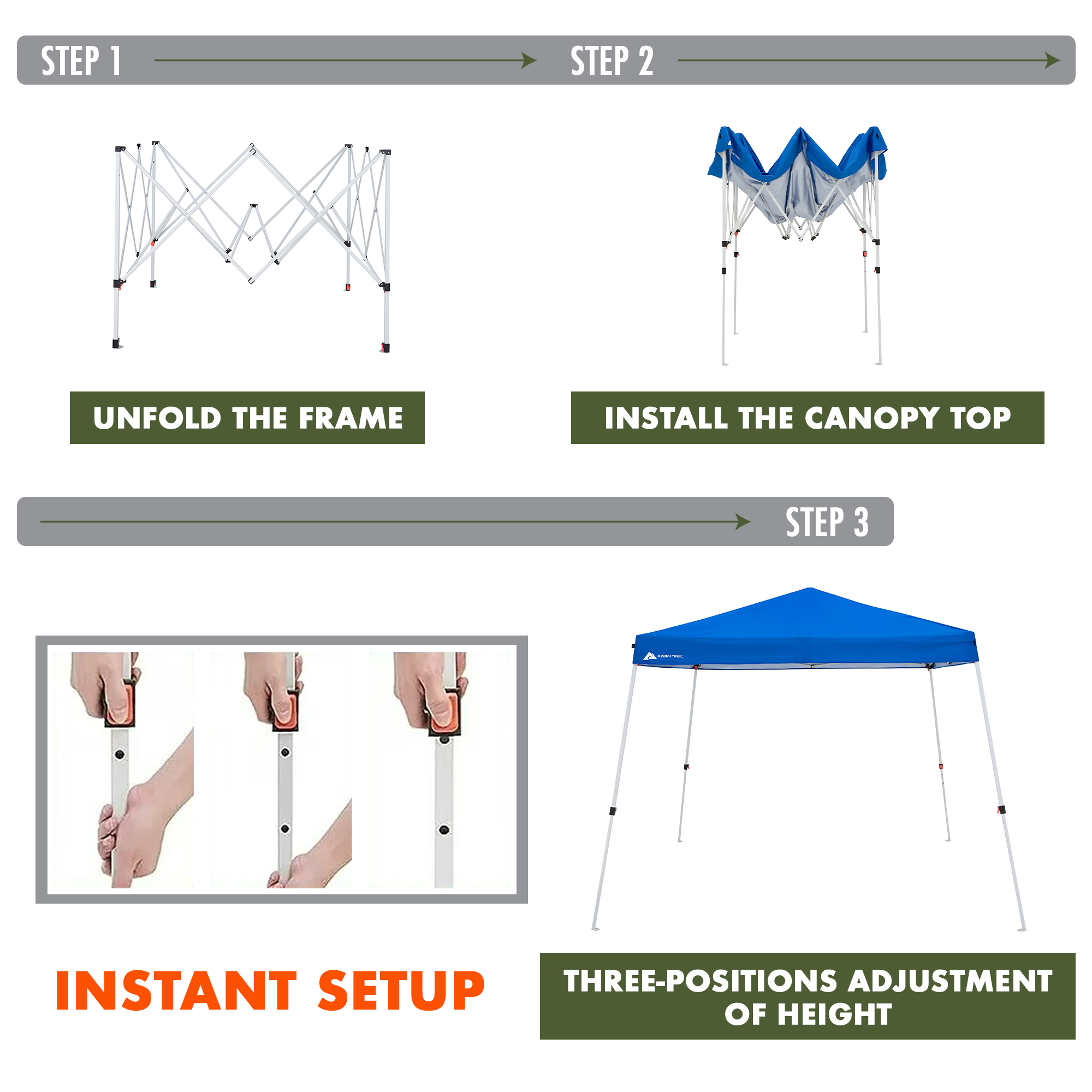 Ozark Trail 10' x 10' Slant Leg Instant Pop-Up Canopy photo 7