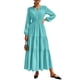 thumbnail image 1 of Vestido PRETTYGARDEN 2025 Maxi Verde Aqua con Escote en V Grande, 1 of 7