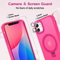 thumbnail image 6 of CASEFIV for iPhone 11 Case,with Magnetic Invisible Stand [Military Drop Protection] [Compatible with MagSafe] Shockproof Slim Translucent Anti-Slip with 2 Screen Protector+2 Lens Protector,Rose Red, 6 of 8