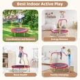 thumbnail image 2 of 36 Inch Mini Trampoline for Kids, Indoor Outdoor Trampoline with Foam Handle, Max. Load 220 lb, Rebounder Trampoline for Toddlers, Birthday Gift for 1-6 Years Children, Boys Girls for Fun Pink, 2 of 6