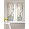 thumbnail image 3 of Sage Green Ocean Tier Curtains 45 Inch Length,Sheer Curtains for Bedroom Living Room Window Coastal Grey Coral Starfish Shell Rod Pocket Drapes Kitchen Curtains Small Half Window 27.5"x45" 2 Panels, 3 of 6