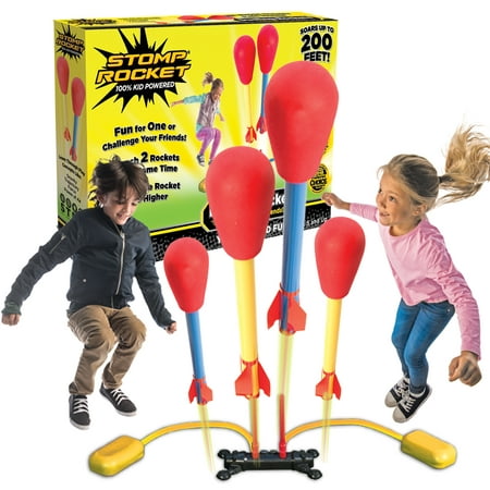 The Original Stomp Rocket® Dueling Rockets, 4 Rockets and Rocket Launcher - Outdoor Rocket Toy Gift for Boys and Girls Ages 5 Years and Up