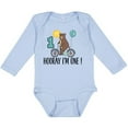 thumbnail image 3 of Inktastic 1st Birthday Bear on Bicycle 1 Year Old Boys or Girls Long Sleeve Baby Bodysuit, 3 of 5