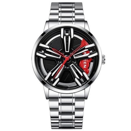 Fngeen Racing Watches Men Custom Design Super Car Rim Watch Stainless Steel Black Retro Waterproof Watch Relogio Masculino L001 - Quartz Wristwatches