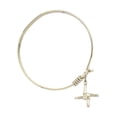thumbnail image 2 of 6 1/4 inch Round Eye Hook Bangle Bracelet w/ St. Brigid Cross in Gold-Filled, 2 of 3