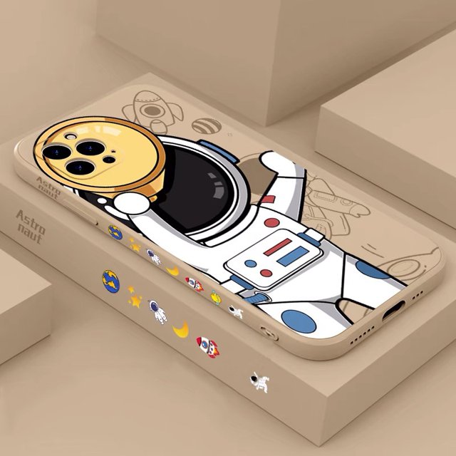 Cute Astronaut Hand Lanyard Phone Case For iPhone 14 Pro Max 11 12 Pro 13 Pro Max XS Max XR X 8 7 Plus SE Soft Bumper Back Cover xuanjing unisex