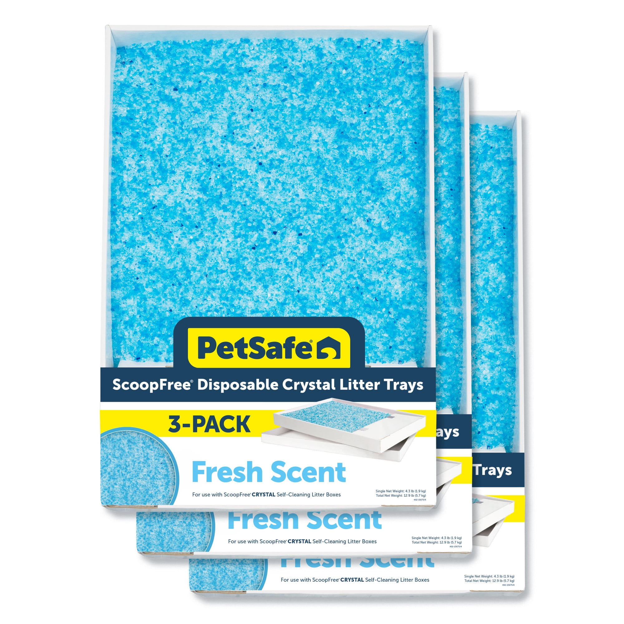 PetSafe, ScoopFree Crystal Litter Tray, 3pk, Fresh Scent Blue