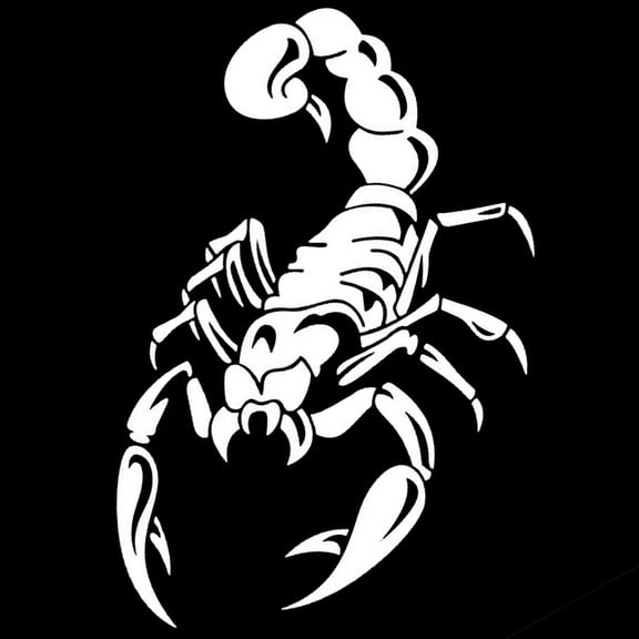 Car Decoration 3D Scorpion Decal Sticker Cool Vinyl Sticker, White 40cm