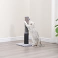 thumbnail image 3 of 3-in-1 Cat Scratching Post with Self Groomer – Sisal & Carpet Scratch Surfaces, Stable Square Base, Hanging Pom Toy, Grey, 3 of 9