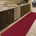thumbnail image 4 of Ottomanson Solid Aisle Runner Rug 2'7" x 12' - Non Slip Low Pile Carpet, Red, 4 of 14