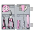 thumbnail image 6 of 23 piece manual tool set with storage box, carbon steel pink tools for home, dormitory, and office maintenance, tool kit, plastic storage box, car tool set, 6 of 6
