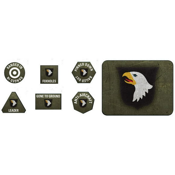 Flames of War Américain 101'st Division Aéroportée Jeton & Objectif Ensemble Neuf
