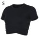 thumbnail image 2 of Camisetas Cortas Con Cuello Redondo Para Mujer, Camisetas Deportivas De Manga Corta Cruzadas Para La Barriga Para Yoga, Fitness, Camisetas Sin Mangas Para Correr Sweethay OD016082-01, 2 of 6