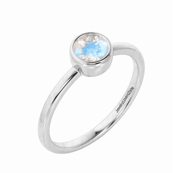 Sterling Silver Moonstone Ring Tiny Rainbow Moonstone Jewelry for Women Elegant Design Gift Perfect for Birthdays, Anniversaries, or Everyday Wear Silver 3