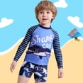 thumbnail image 6 of GYRATEDREAM Boys 2 Piece Rash Guard Set Swimsuit UPF 50+ Long Sleeve Swimwear with Swim Trunks Bathing Suit for 4-8Y Blue, 6 of 8
