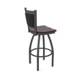 thumbnail image 2 of 870 Hadleigh 30" Swivel Bar Stool with Pewter Finish and Dark Cherry Maple Seat and Black Vinyl Back, 2 of 5