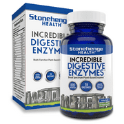 Stonehenge Health Incredible Digestive Enzymes - 18 Plant-Based Enzymes - Lipase, Lactase, Protease, Amylase, Bromelain for Gas, Bloating, Fatigue (1)