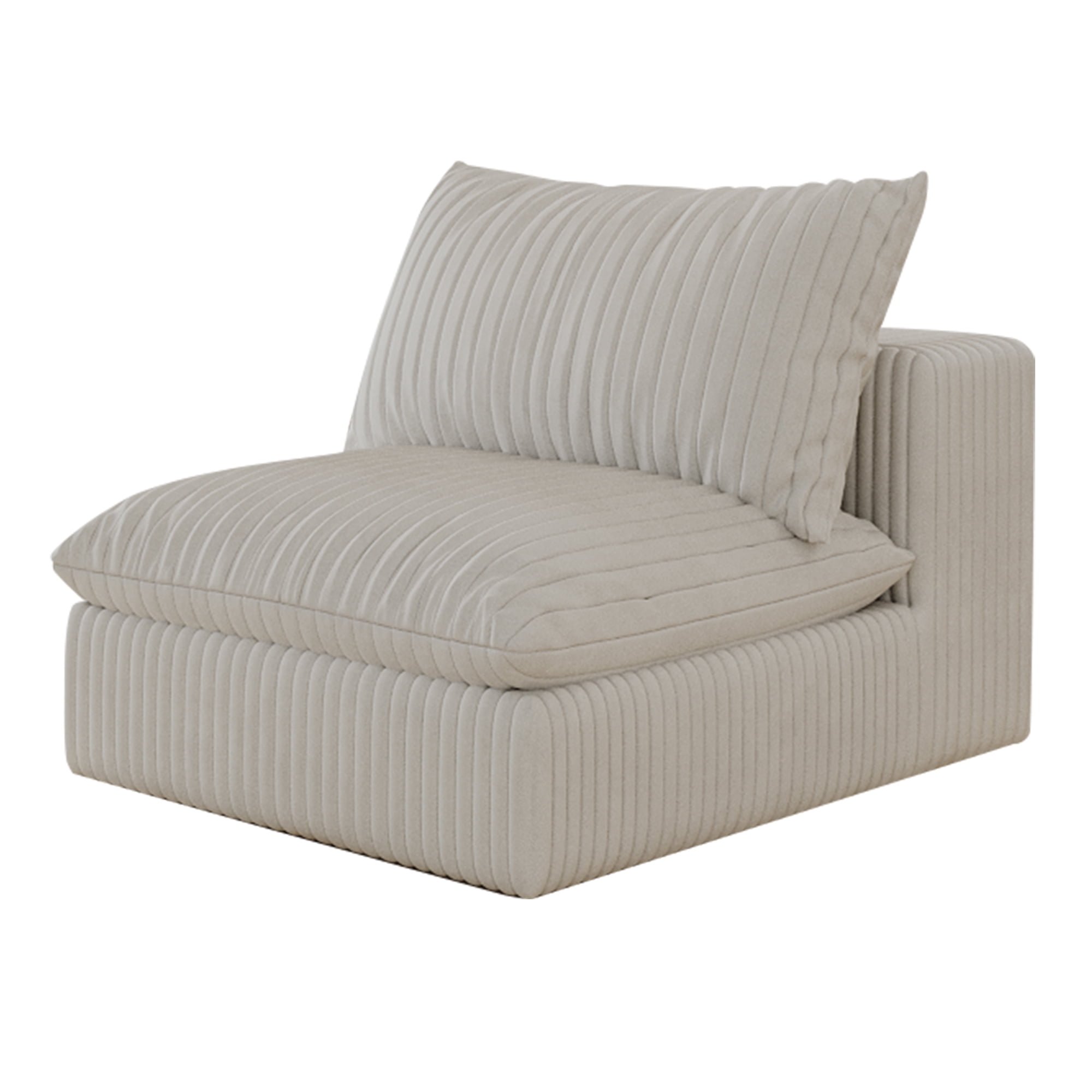 Corduroy Deep Seat Sofa Couch with Removable Cushions, No Assembly Needed, Ideal for Living Room, Bedroom, Apartment, Conference Room