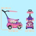 thumbnail image 3 of Qaba Voiture Pousse-Pousse 3 en 1 pour Enfants, Voiture Glissante pour Tout-Petits, Conception à Propulsion par les Pieds, Rose, 3 of 10