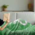 thumbnail image 3 of Green Mandala Soft Flannel Fleece Throw Blanket, with Star and Circle Motif Design, Cozy Plush for Indoor and Outdoor Use, 70" x 90", Pale Green and White, by Ambesonne, 3 of 5