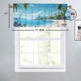 thumbnail image 4 of Beach Sunset Curtains Valances for Home Decor Ocean Tropical Palm Trees Summer Seaside Waves Coastal Island Window Valance for Bedroom Bathroom Living Room Dining Room 54 by 18 in, 1 Panel, 4 of 6