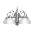 thumbnail image 3 of Woodbridge Lighting Basic 24" 5-light Steel & Glass Chandelier in White/Clear, 3 of 4