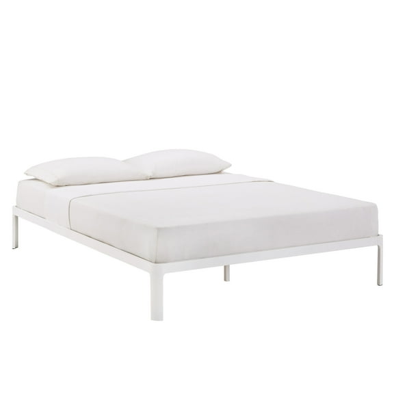 Weston Home Sveg Metal Platform Bed, Queen, White