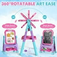 thumbnail image 4 of Easel for Kids, 4 in 1 Rotatable Double Sided Adjustable Standing Kids Art Easel Drawing Board White Board Chalkboard with Painting Accessories - Pink, 4 of 9
